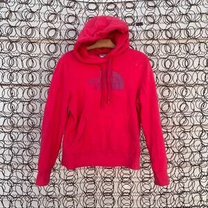 The North Face pink with purple half dome Logo sweatshirt hoodie